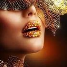 Gold studded lips