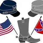 American and Confederate flags