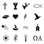 A bunch of symbols on a white background