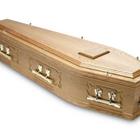 A wooden coffin