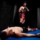 Boxing match man on floor