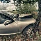 Car crash that hit tree
