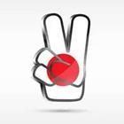 Peace sign red dot