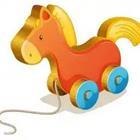 Toy wooden horse with string