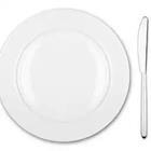 White Kitchen Plate and Knife