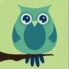 A cartoon picture of a blue owl