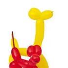 A yellow and red animal-shaped balloon