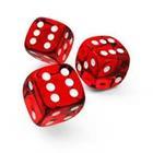 Three red dice