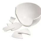A broken white bowl