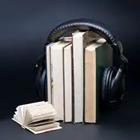 Books together with a pair of headphones holding them together