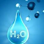 A water drop with H2O written inside