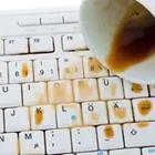 Coffee on a keyboard