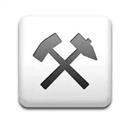 Two hammers crossing each other on an icon