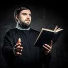 Priest holding bible