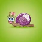 A cartoon animal with a purple shell