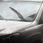 Windshield wipers on a car in the rain