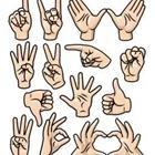 A bunch of hand symbols
