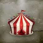 Red and white striped tent