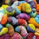 Colored barrels of yarn