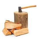 An ax chopping wood