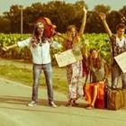 A bunch of people hitch-hiking