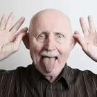 An older man making funny faces