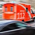 An orange ambulance 112