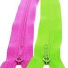 Green and pink zippers
