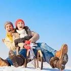 Sledding in the snow