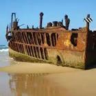 Ship wrecked, old boat