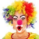 Woman in clown costume
