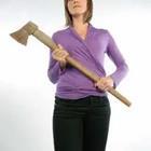 Woman carrying an ax