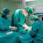 Doctors surgeons operating on patient in hospital