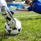 Kicking soccer ball