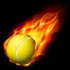 Tennis ball on fire