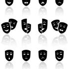 A bunch of black face masks