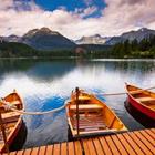 Three boats on a lake