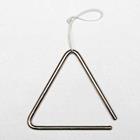 A silver triangle with a handle