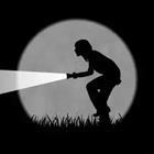 Person using flashlight at night
